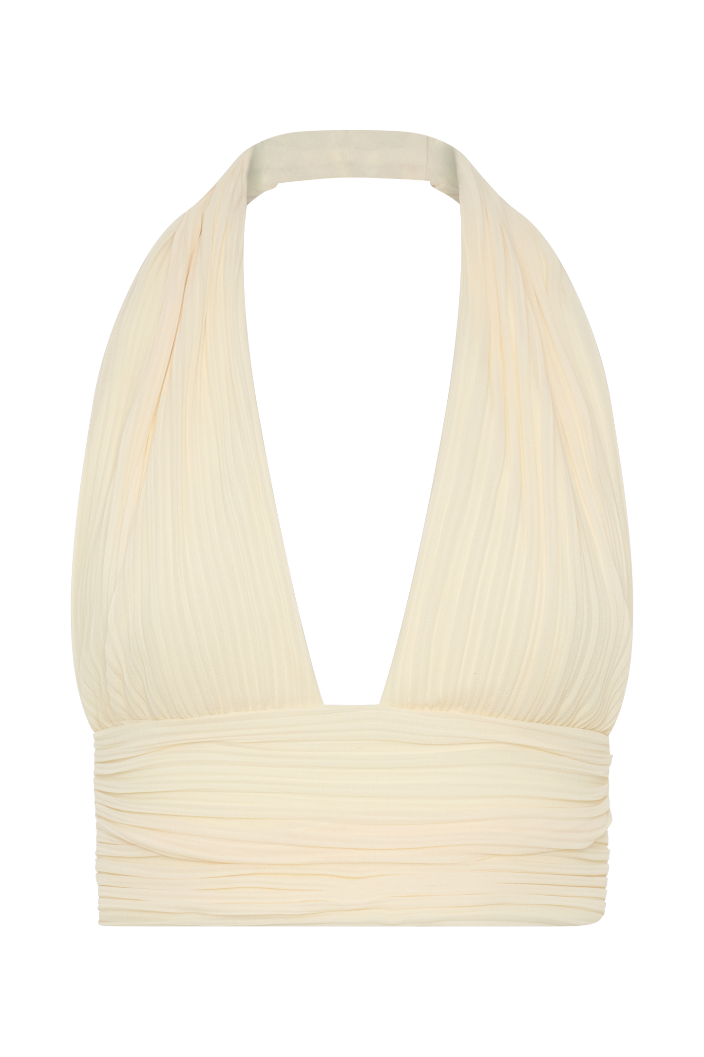 Top halter plisado sin mangas - Limón