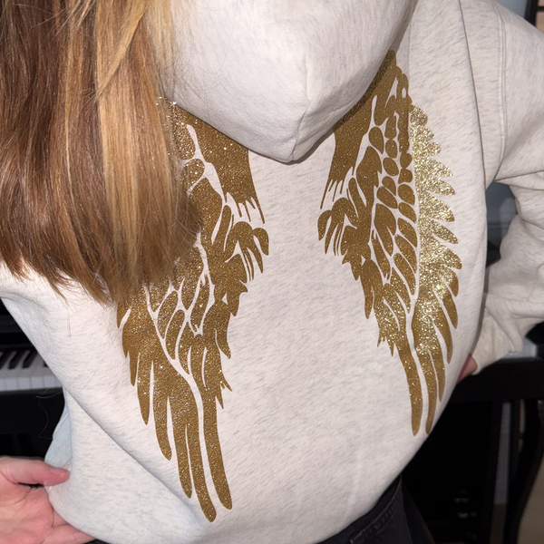 Sudadera con Capucha Alas Doradas