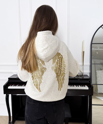 Sudadera con Capucha Alas Doradas