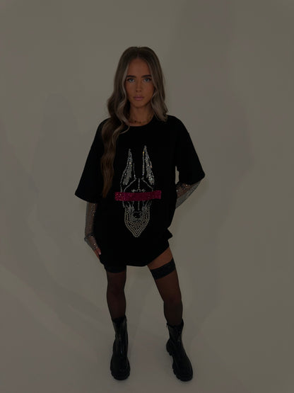 camiseta oversize de manga corta