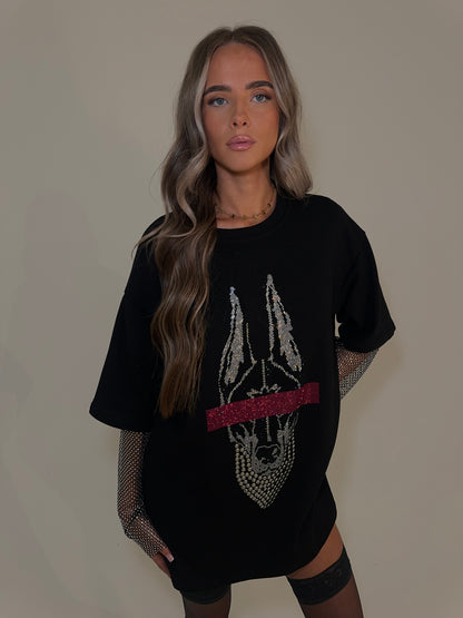 camiseta oversize de manga corta
