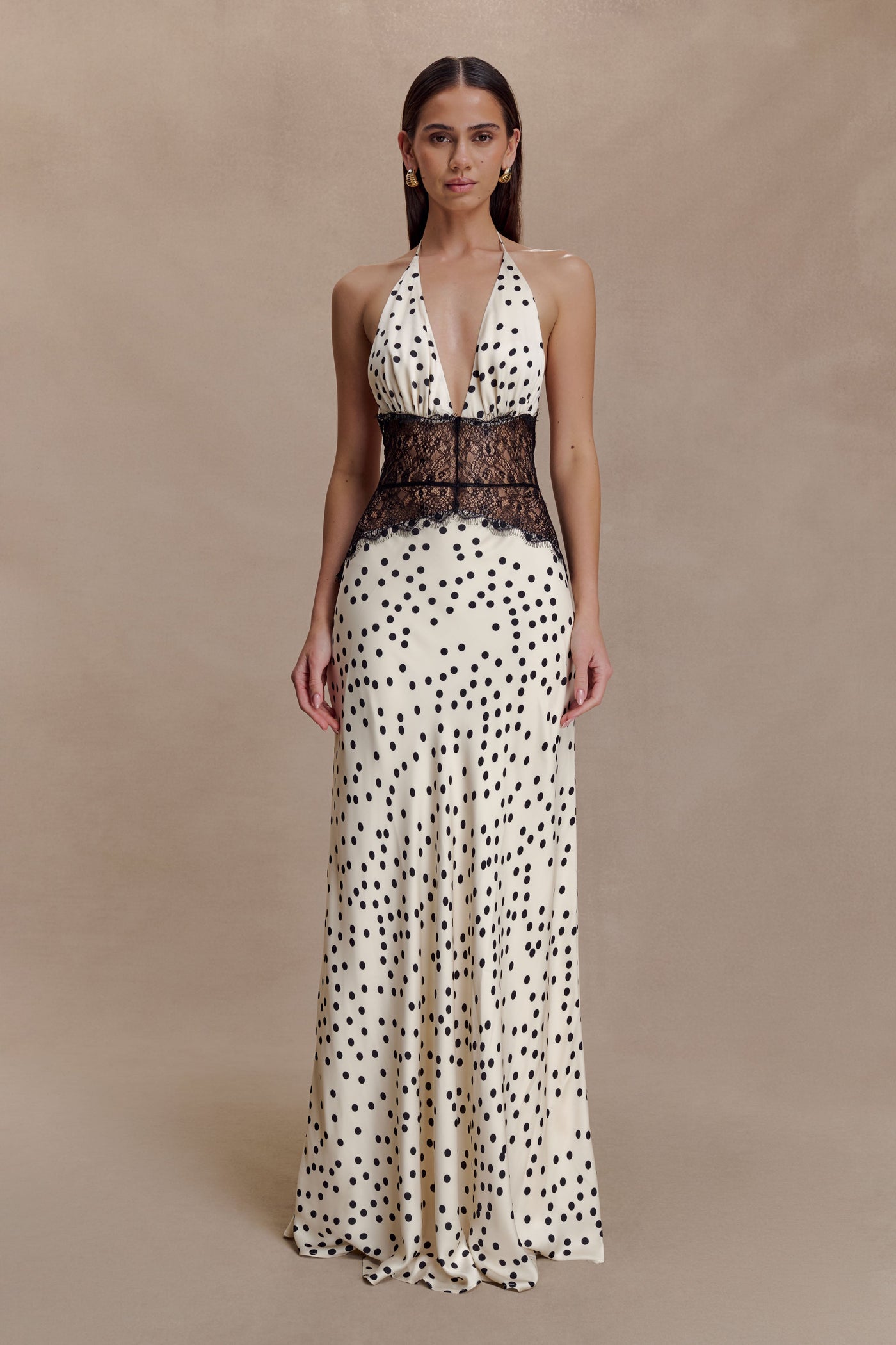 Dinah Lace And Satin Maxi Dress