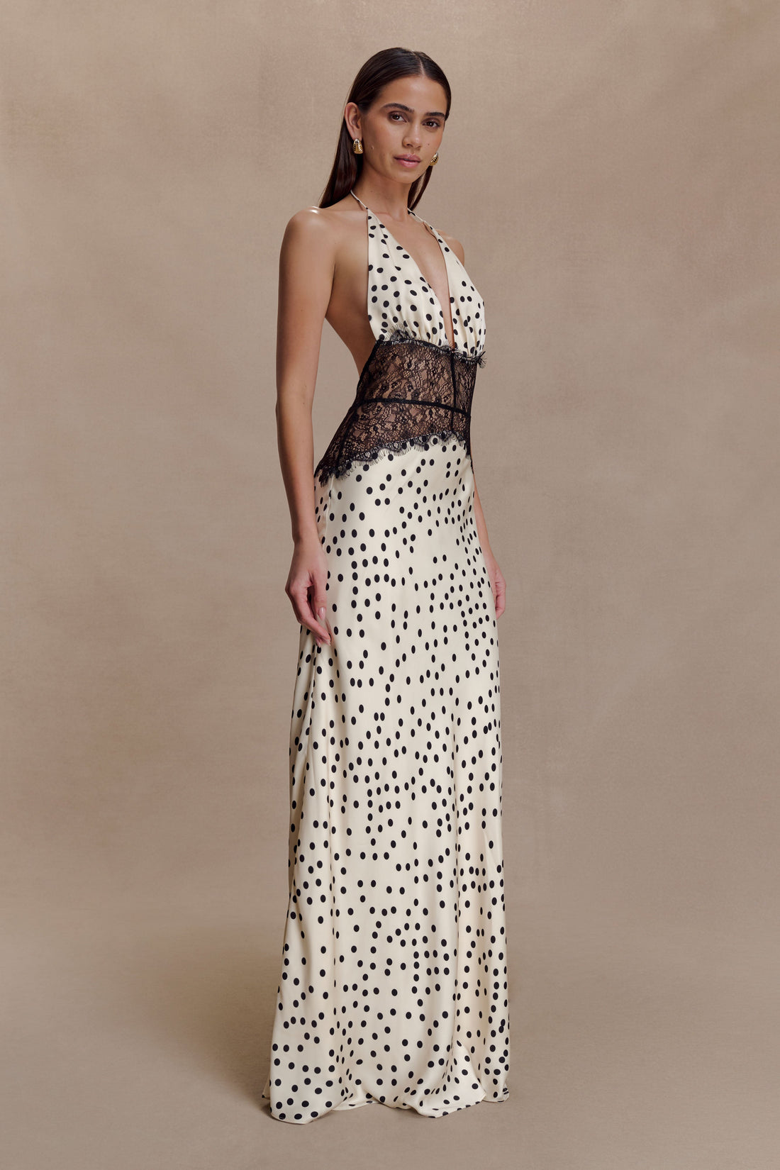 Dinah Lace And Satin Maxi Dress