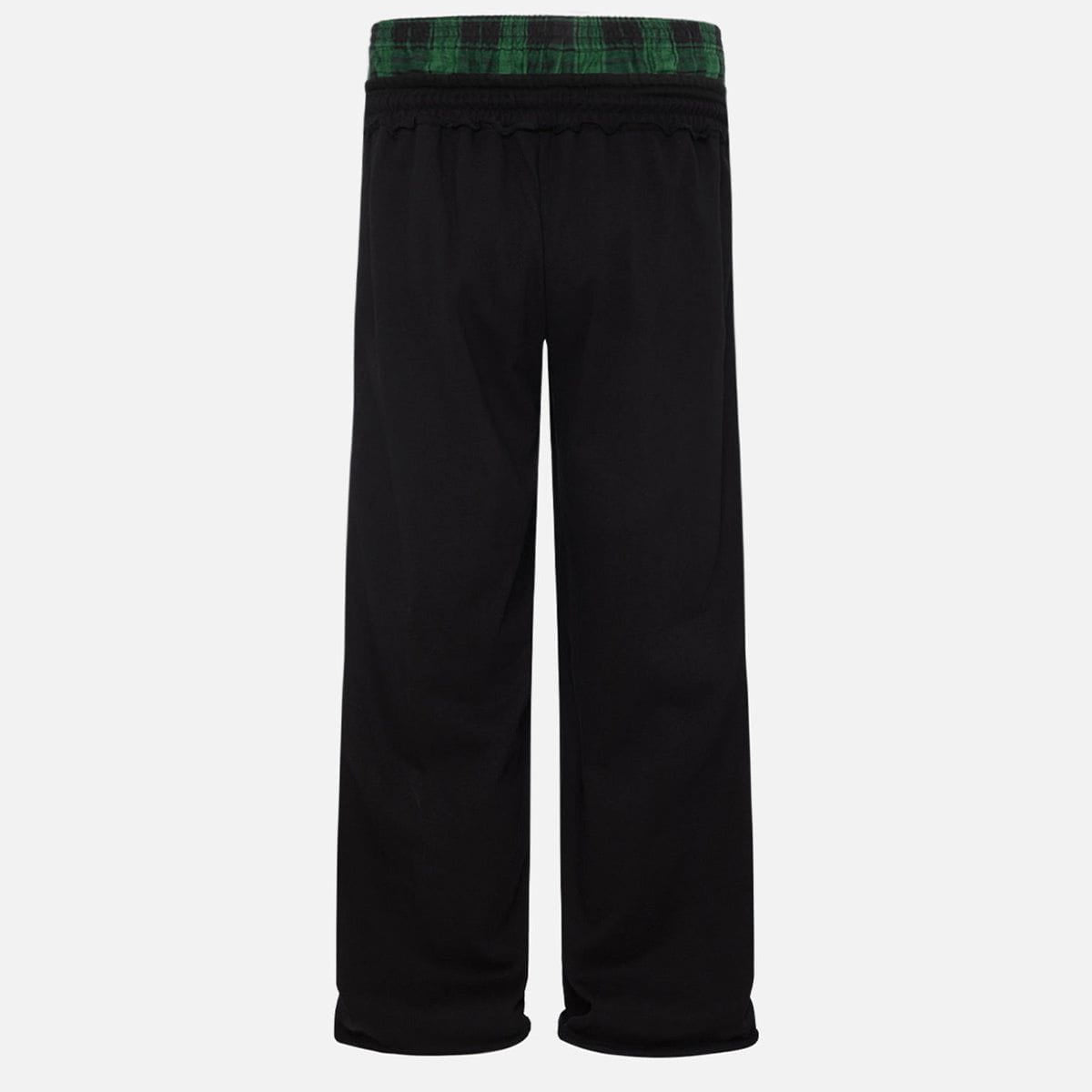 Pantalón ancho relajado con cintura contrastada