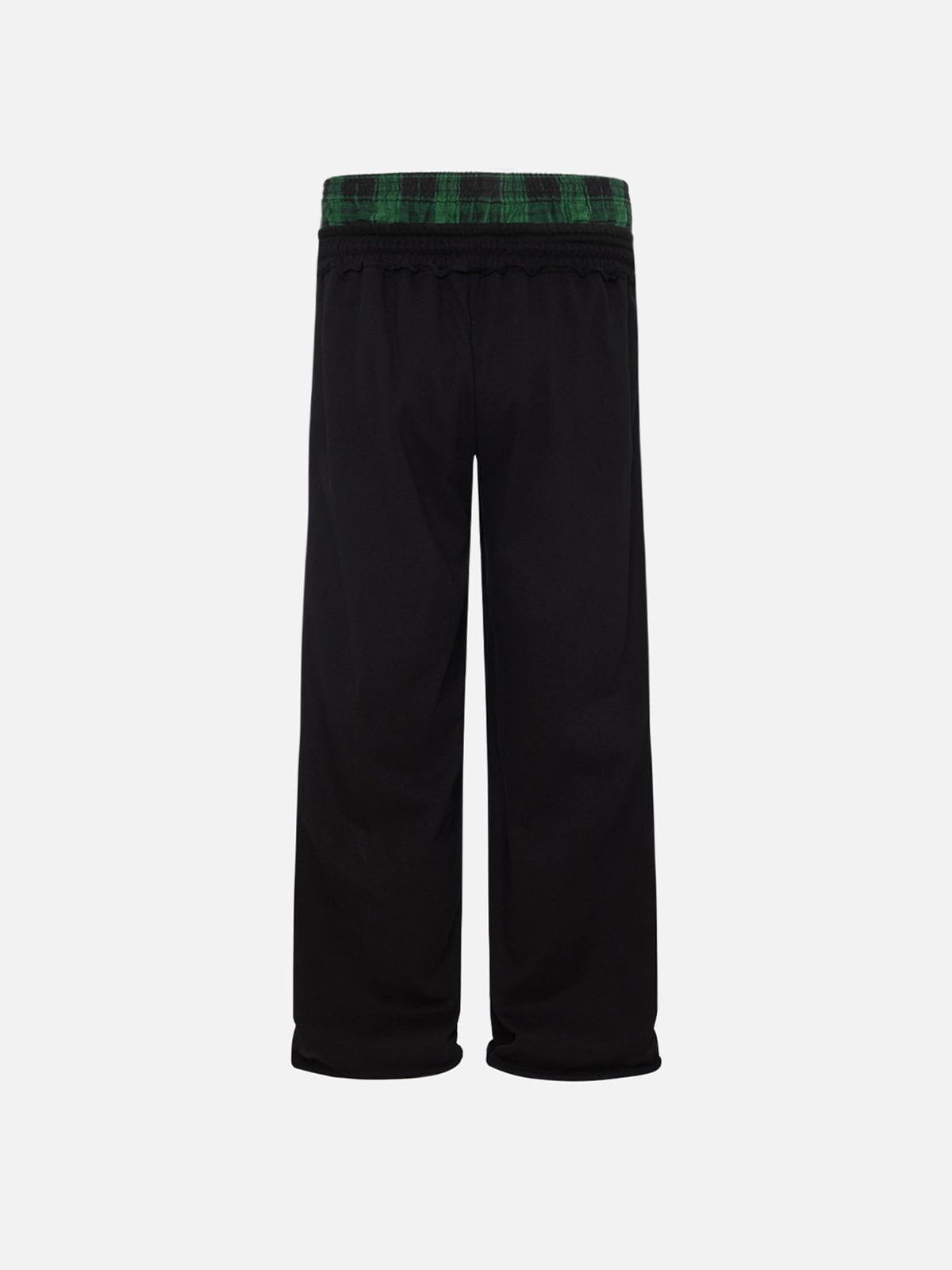 Pantalón ancho relajado con cintura contrastada
