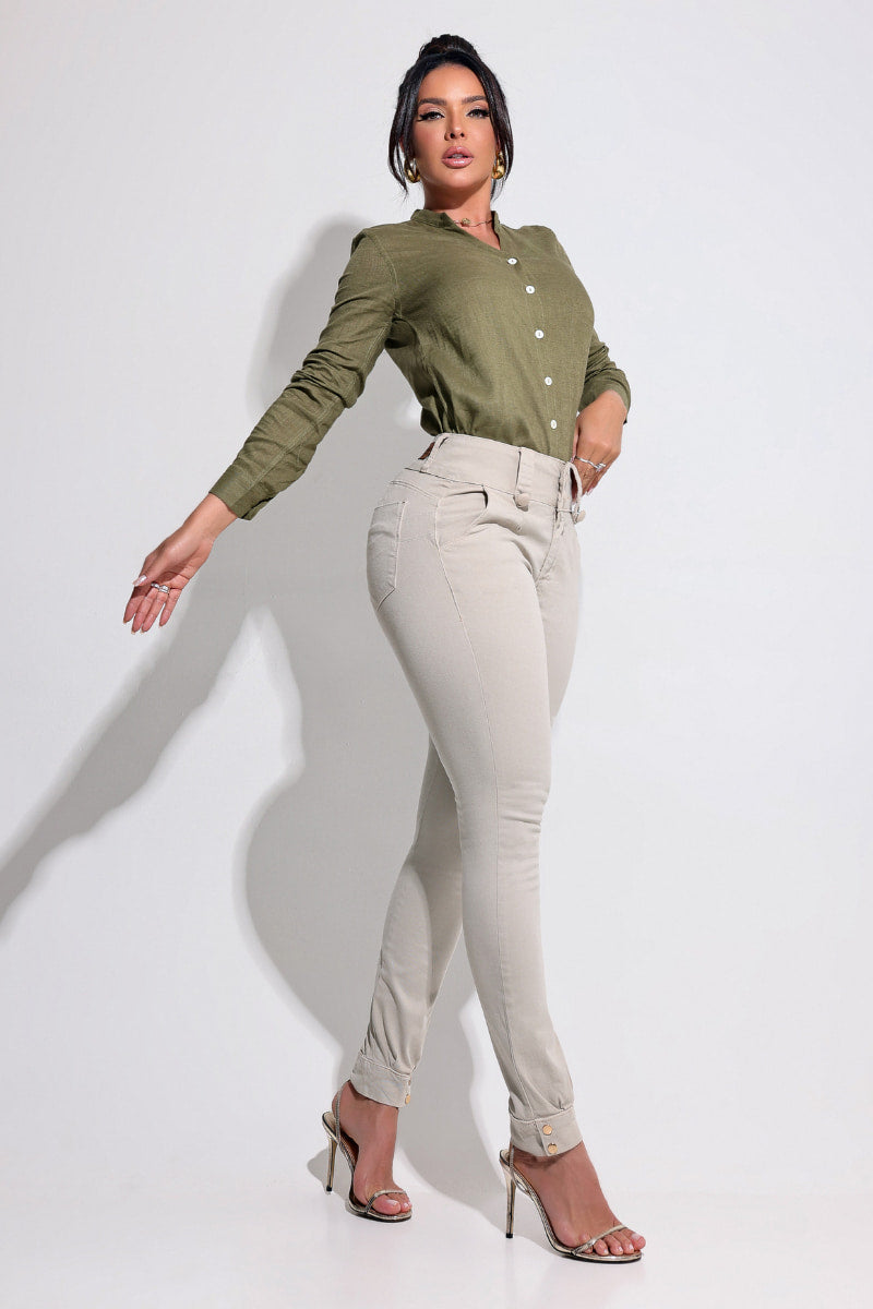 Pantalón Skinny de Talle Alto