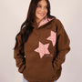 Sudadera con capucha y estrellas animal print