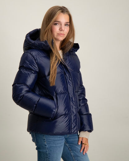 Chaqueta acolchada corta con capucha