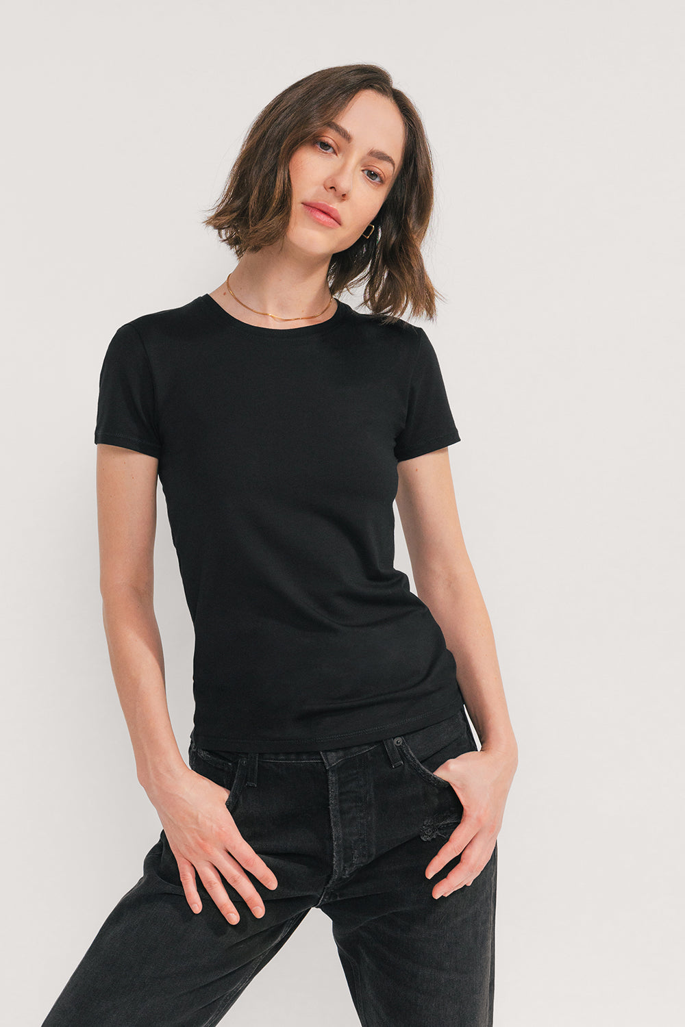 Camiseta ajustada de manga corta