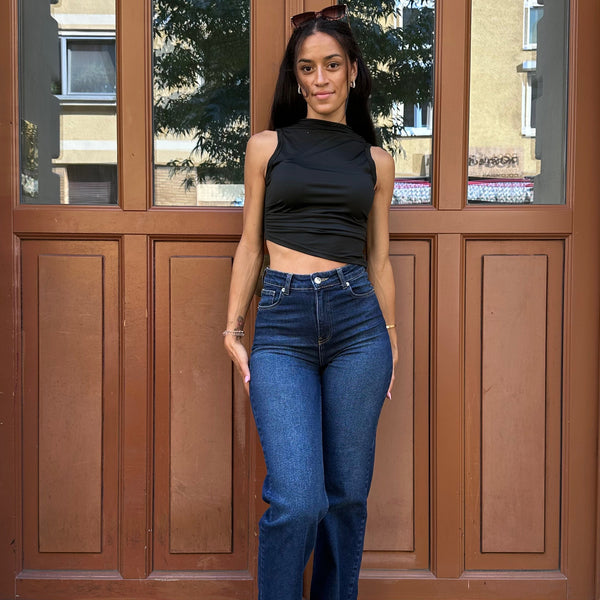 Jean de cintura baja corte recto