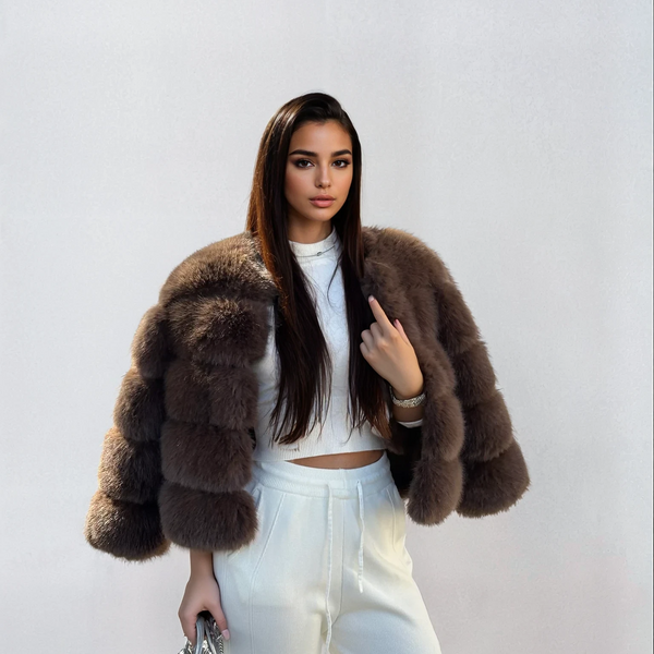 Chaqueta corta de pelo sintético ultra suave