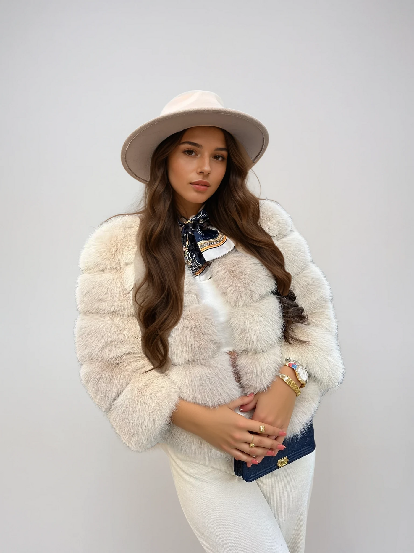 Chaqueta corta de pelo sintético ultra suave