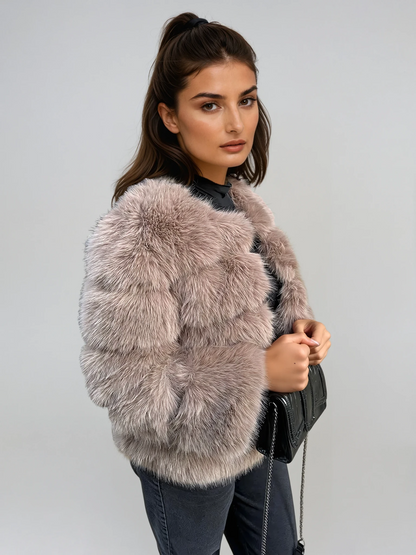 Chaqueta corta de pelo sintético ultra suave